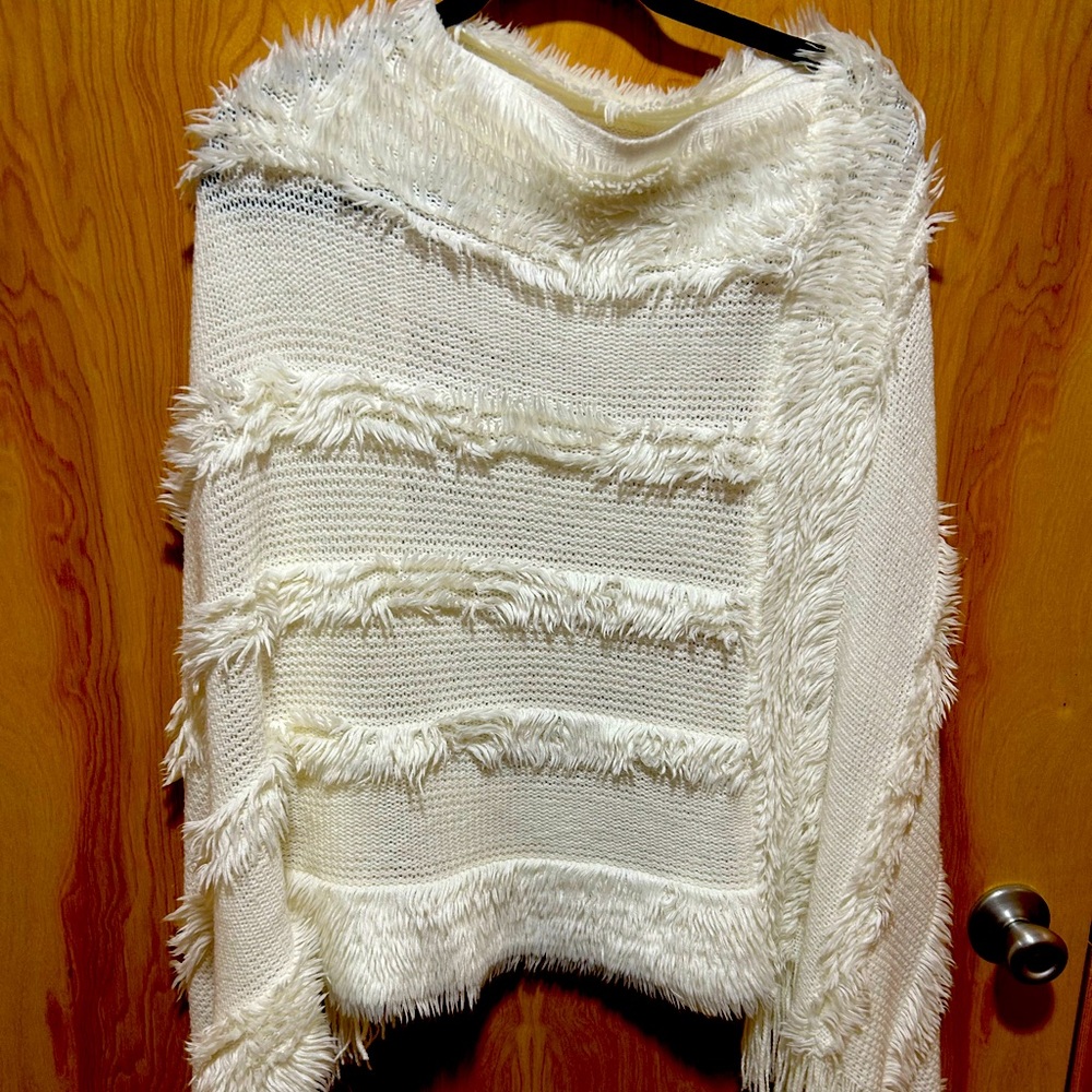Beautiful off white women's poncho